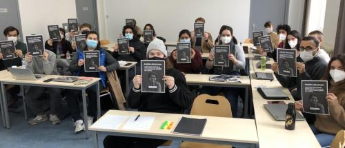 Soutien des étudiants de l’Ecole de la Recherche de Sciences Po. Paris, février 2022.