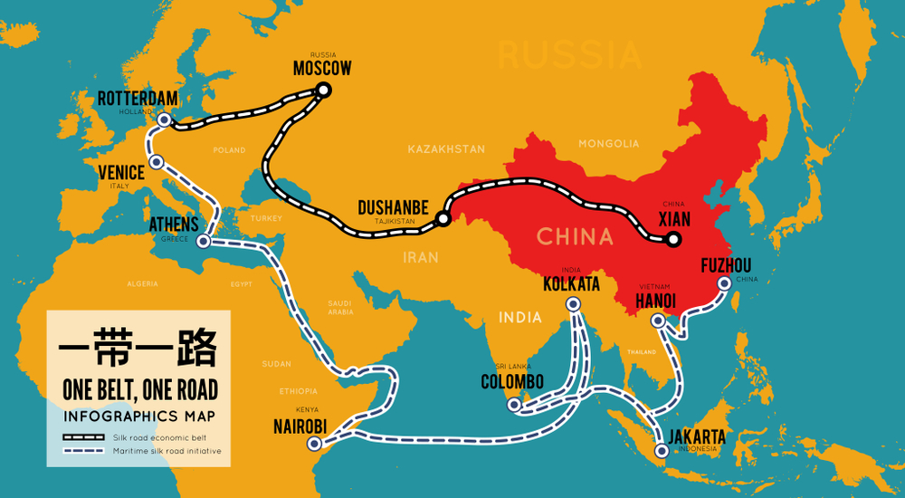 One Belt One Road Map. Copyright: Shutterstock