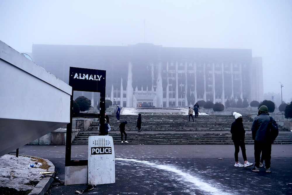 Almaty, Kazakhstan, January 2022 after riots. Photo copyright: Nick Melnichenko, Shutterstock Almaty January 2022 Copyright: Shutterstock