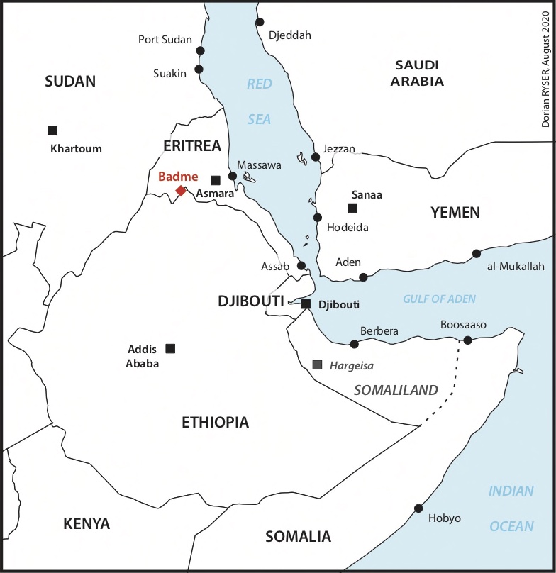 Map of Badme Eritrea Ethiopia Peace. Article by Roland Marchal