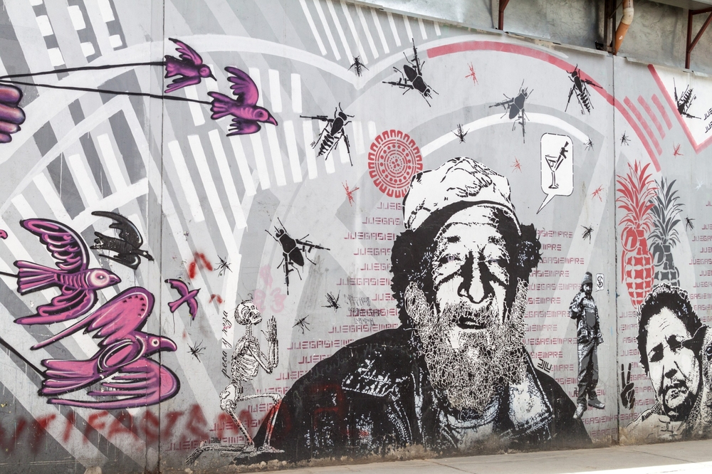 Street art in Bogota. Copyright Shutterstuck