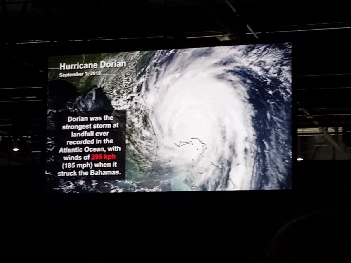 COP 25 Image of Hurricane Dorian. Photo by Carola Kloeck