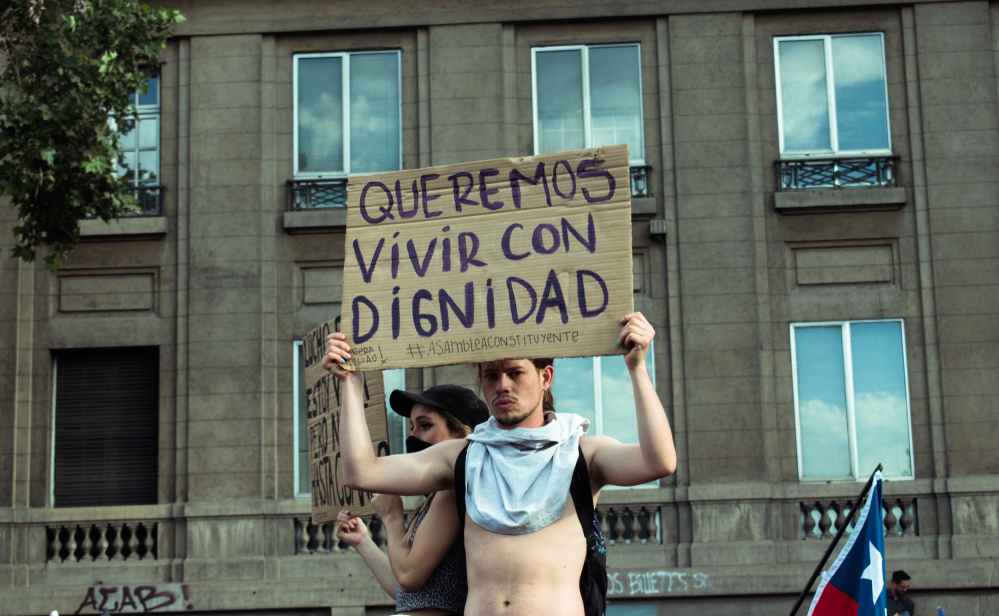 Demonstration in Santiago de Chile, October 2019. Copyright: Shutterstock Demonstration in Santiago de Chile, October 2019. Copyright: Shutterstock