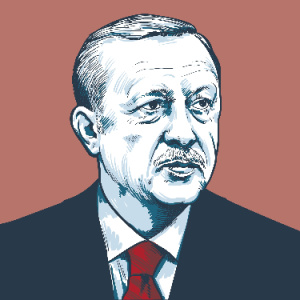 Portrait of Erdoğan by TPYXA illustration for Shutterstock