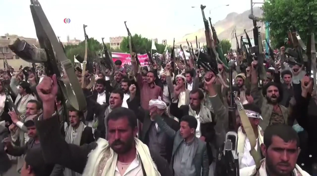 Houthis protest against airstrikes