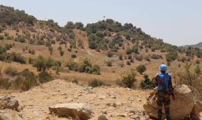 UN peacekeeping opposite the occupied Shebaa Farms, 2025. Credit: Shutterstock