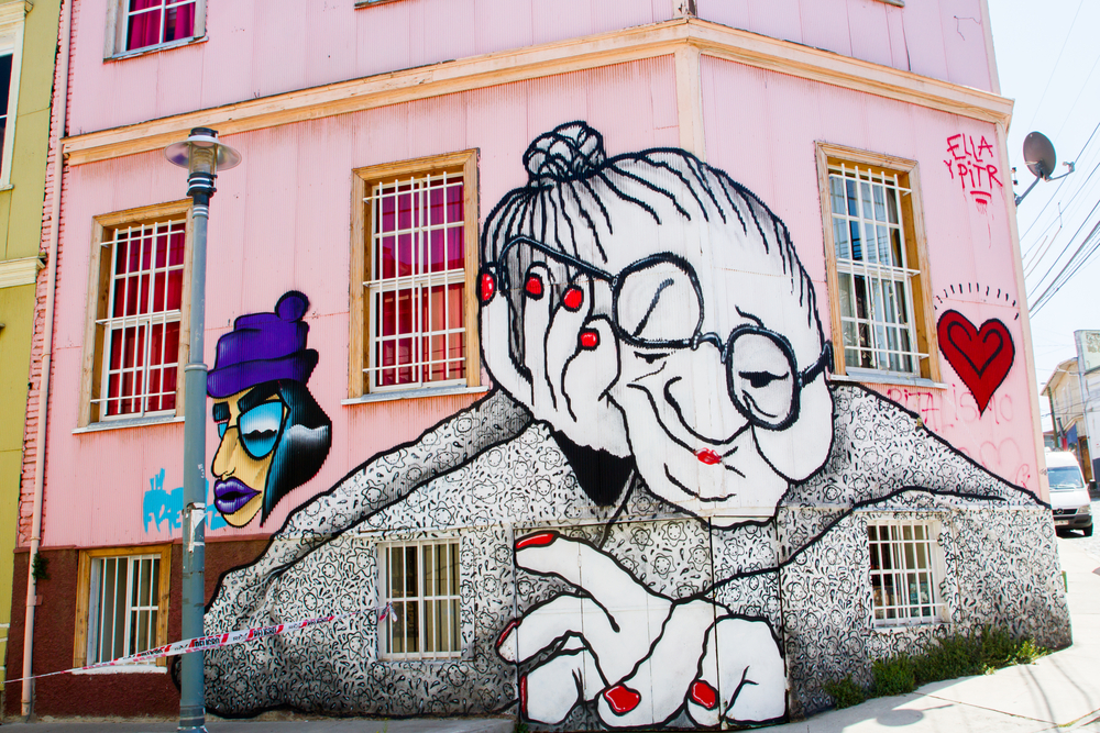 Street art in Valparaiso. Copyright Shutterstock