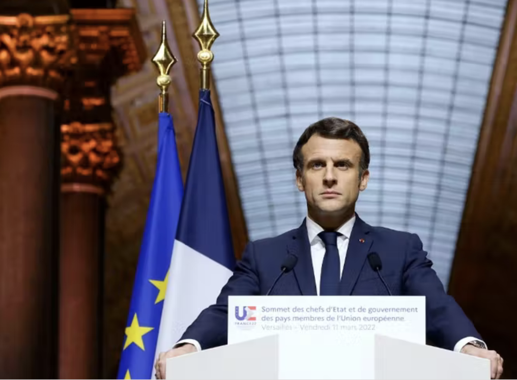 France’s President Emmanuel Macron holds a press conference