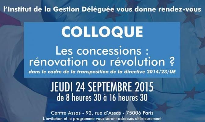 Colloque de l'Institut de la gestion déléguée