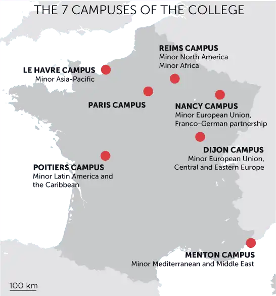 The 7 campuses of the College