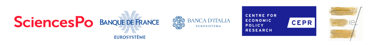Logos of Sciences Po, Banque de France, Banca d'Italia, CEPR and EIEF