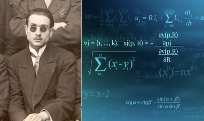 Portrait of René Roy and stylised equations