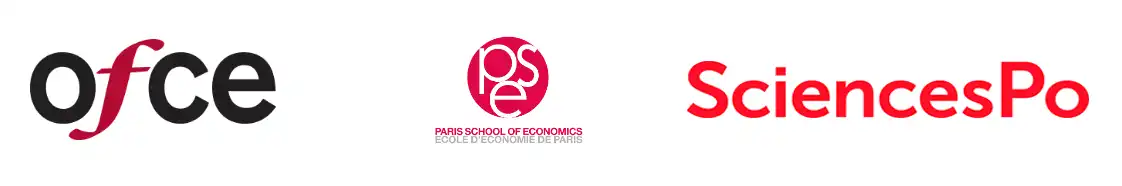 Logos of the OFCE, PSE and Sciences Po