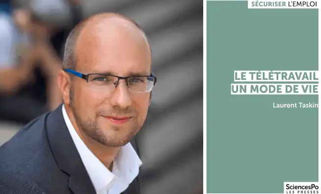 Portrait of Laurent Taskin and cover of his book