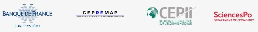 Logos of Banque de France, CEPREMAP, CEPII and the Department of Economics