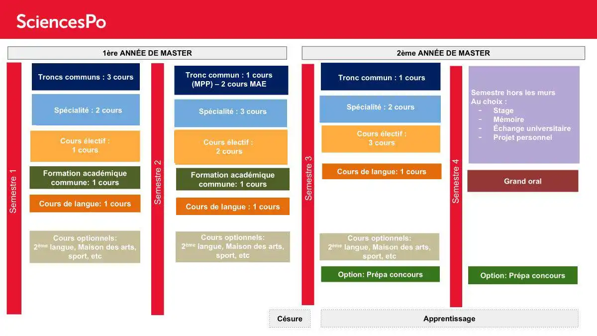 Structure de la spécialité Politiques sociales et de santé