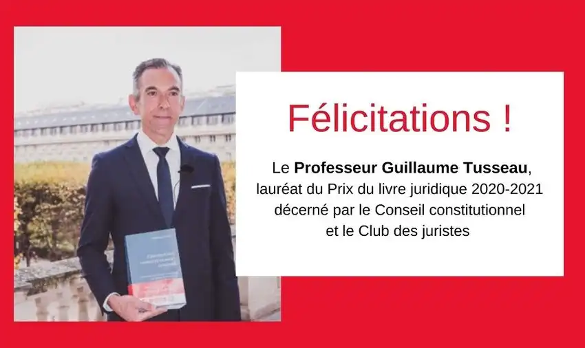 Pr Guillaume Tusseau, Prix du livre juridique 2020-2021