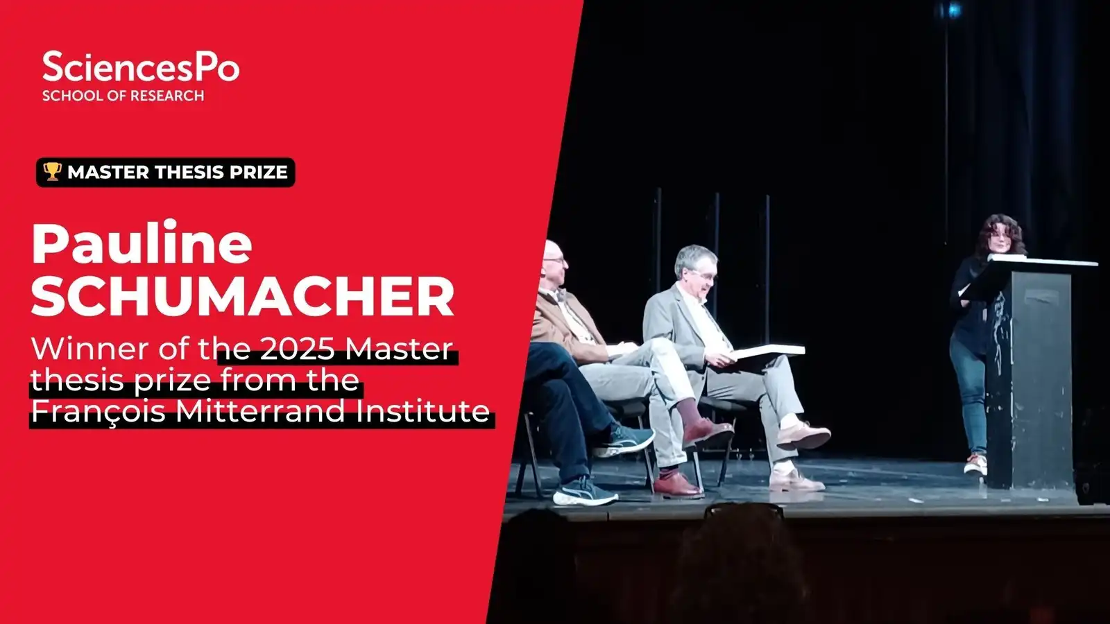Pauline Schumacher, winner of the François Mitterrand Institute's 2025 Master thesis Award