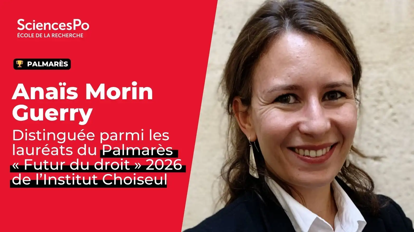 Anaïs Morin Guerry, distinguée parmi les lauréats du Palmarès « Futur du droit » 2026 de l’Institut Choiseul.