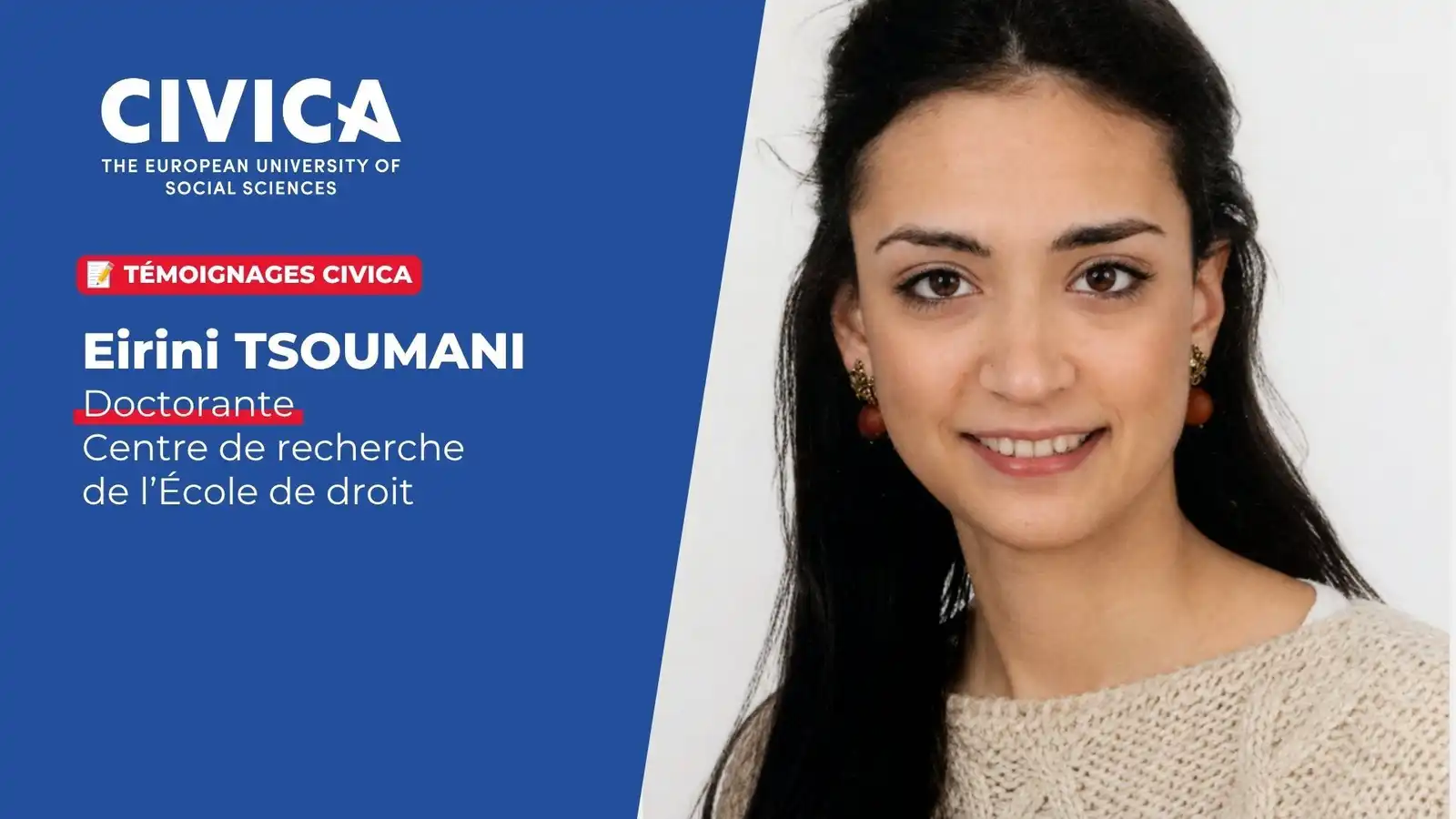 Le témoignage d’Eirini Tsoumani, ancienne postdoctorante CIVICA à l’EUI