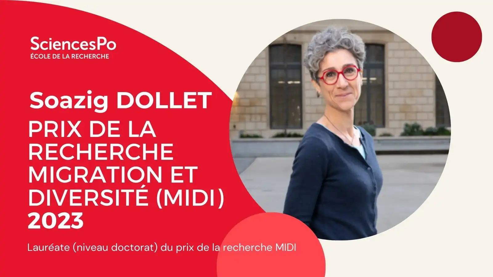 Soazig Dollet, prix de la recherche migration et diversité