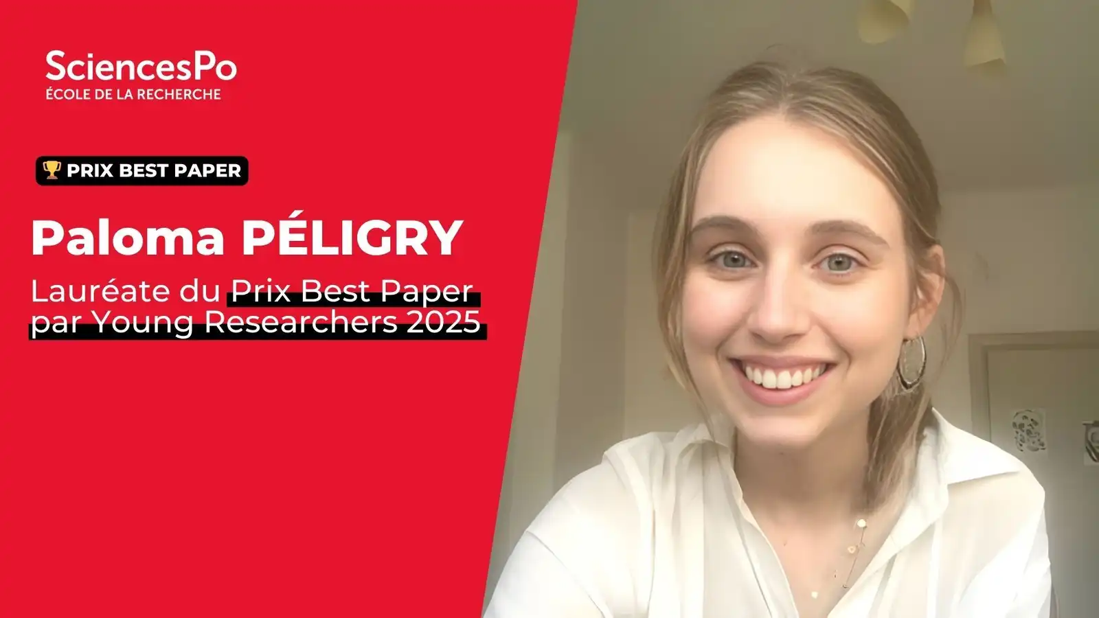 Paloma PÉLIGRY, Lauréate du Prix Best Paper par Young Researchers 2025