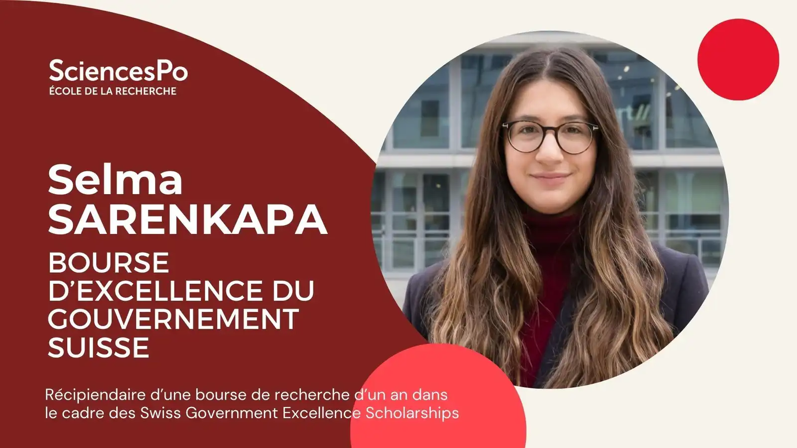 Selma Sarenkapa obtient une bourse d’excellence du gouvernement suisse