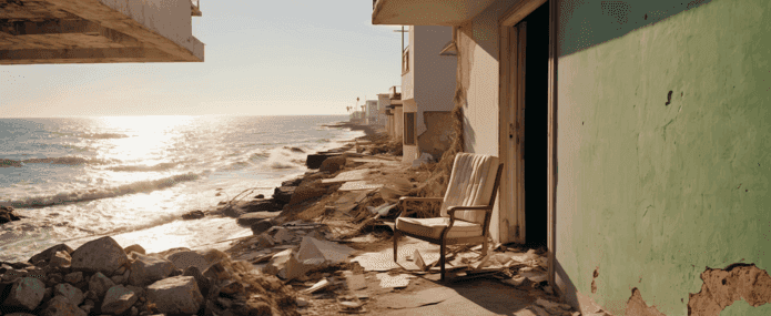 Photo title : Reflections of Erosion a Coastal Requiem