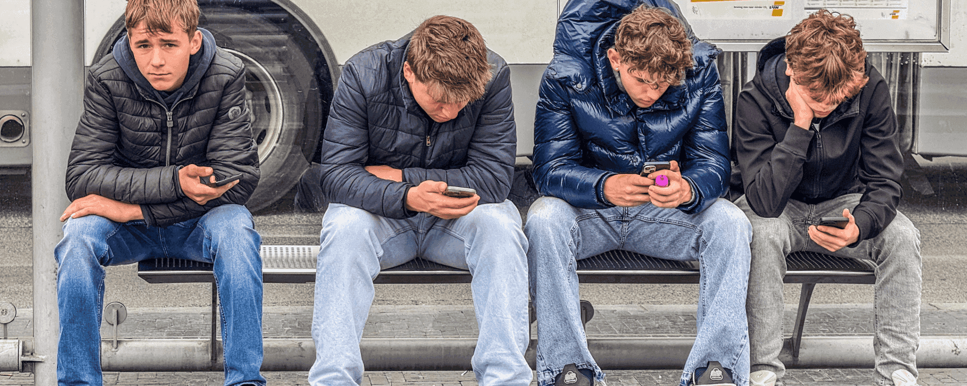 Teens on their phones