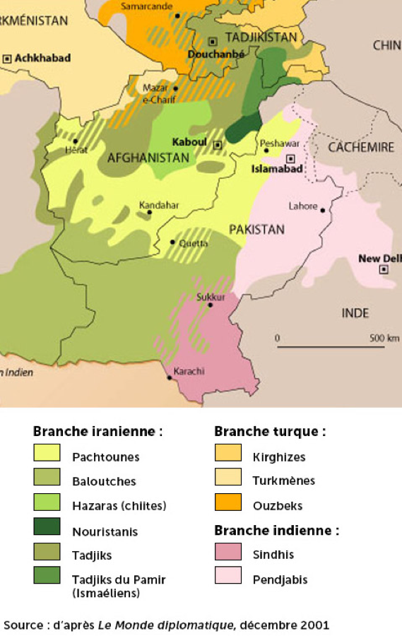 Carte Afghanistan et Pakistan 