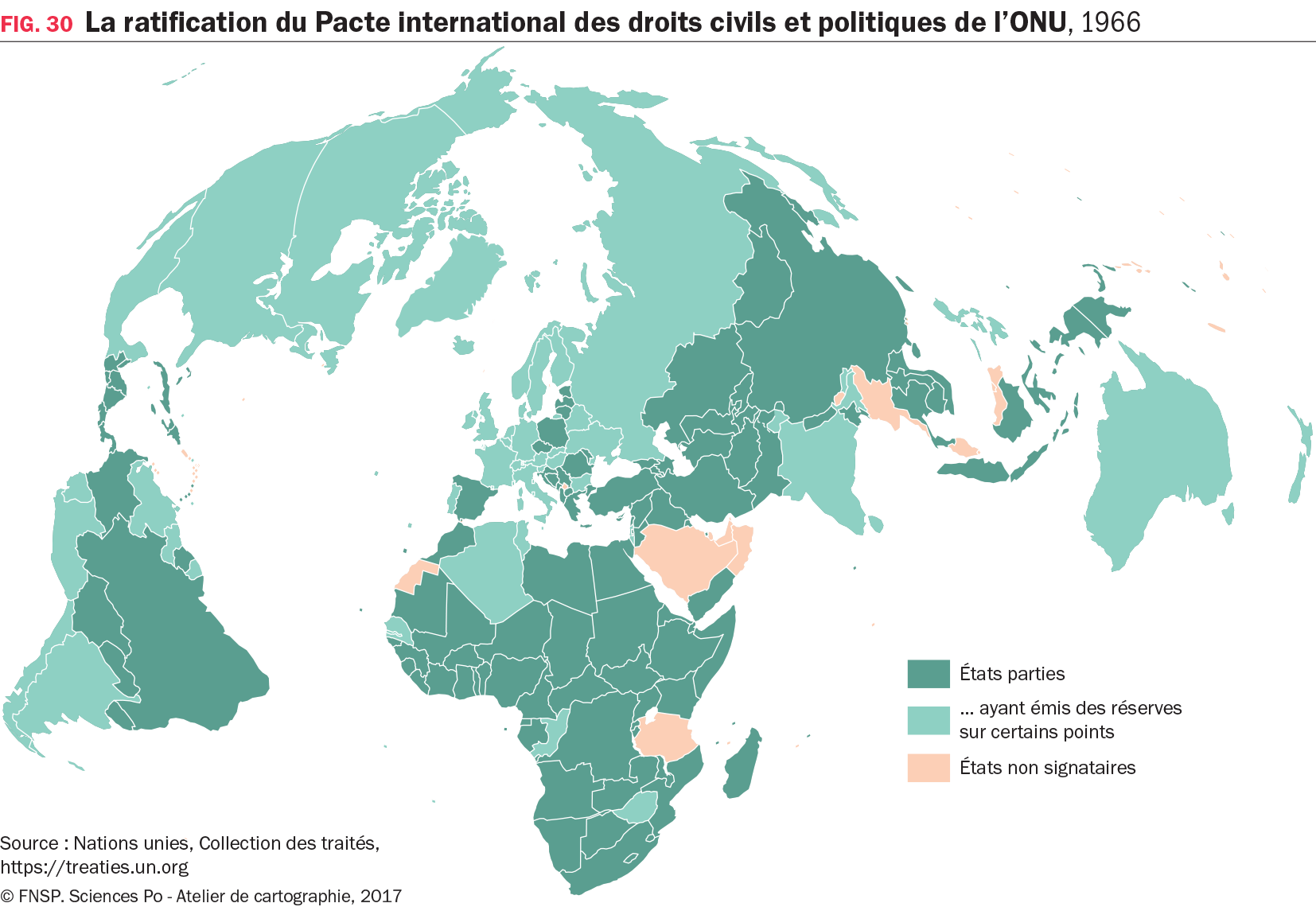 Carte : La ratification du Pacte international des droits civils et politiques d