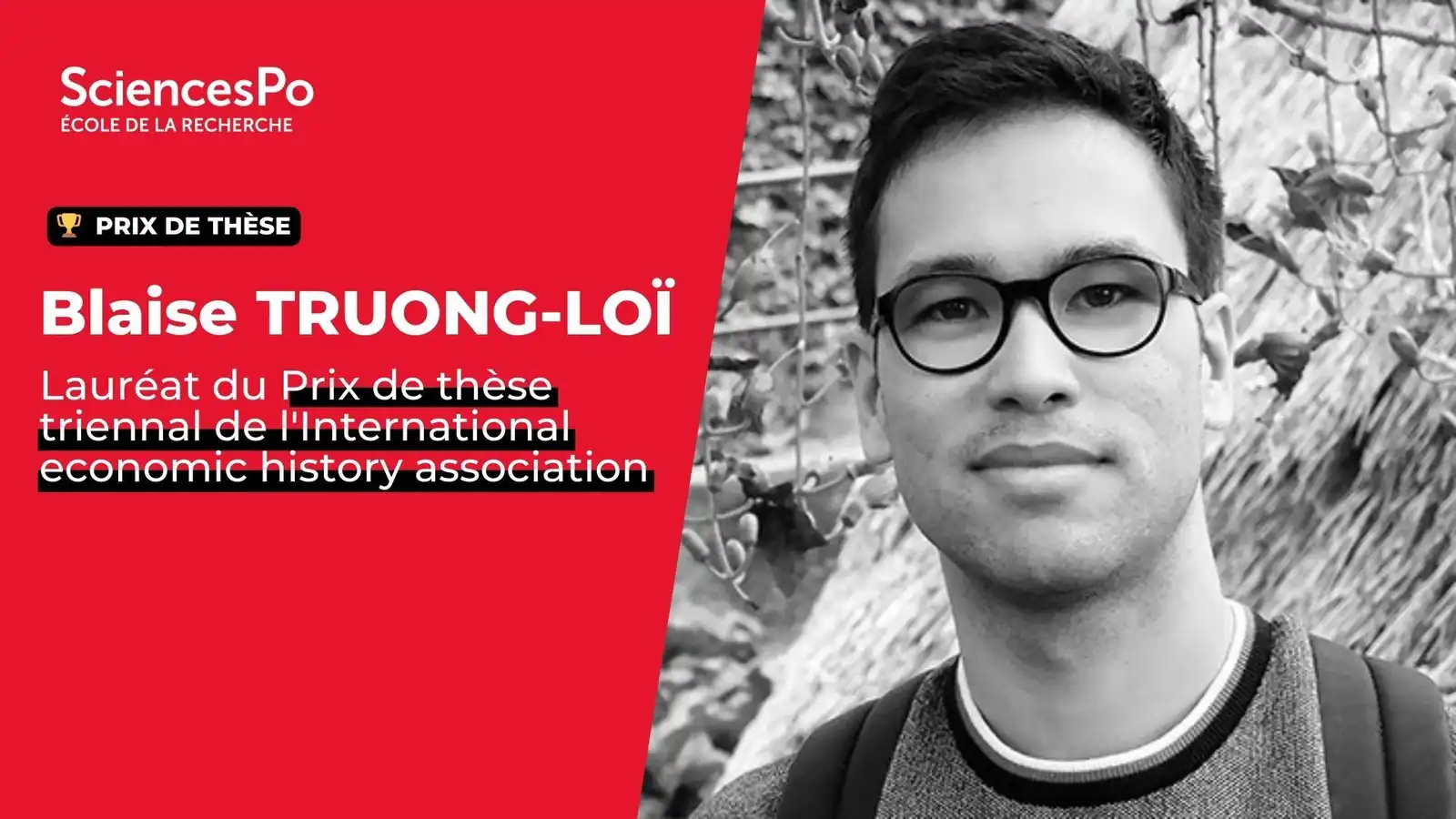 Blaise Truong-Loï, prix de thèse triennal de l’International Economic History Association