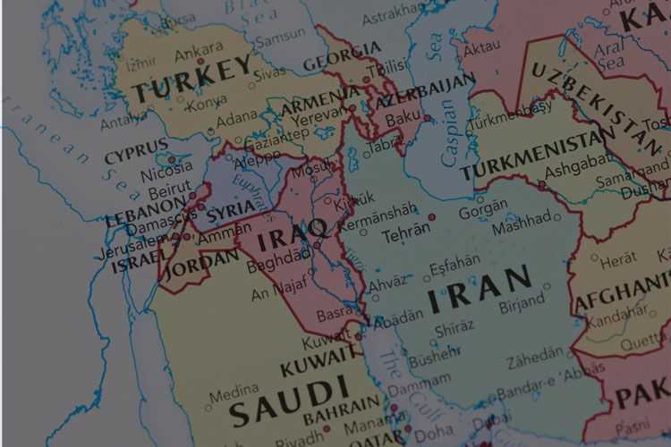 Map with a focus on MENA 