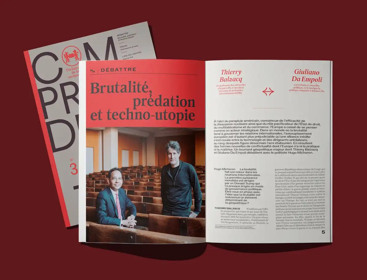 Magazine Comprendre son temps ouvert sur l'article Brutalité, prédation et techno-utopie