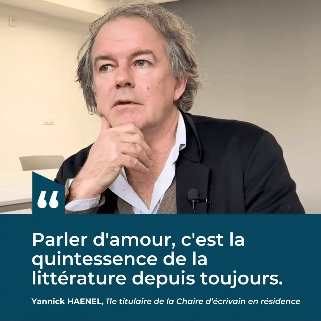 Yannick Haenel : "Parler d'amour, c'est la quintessence de la littérature depuis toujours."