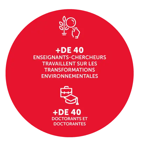 Plus de 40 enseignants-chercheurs travaillent sur les transformations environnementales, plus de 40 doctorants et doctorants