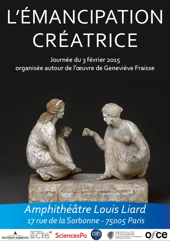 Poster of the day around the work of Geneviève Fraisse co-organized in 2015 by the Gender Studies Program at Sciences Po