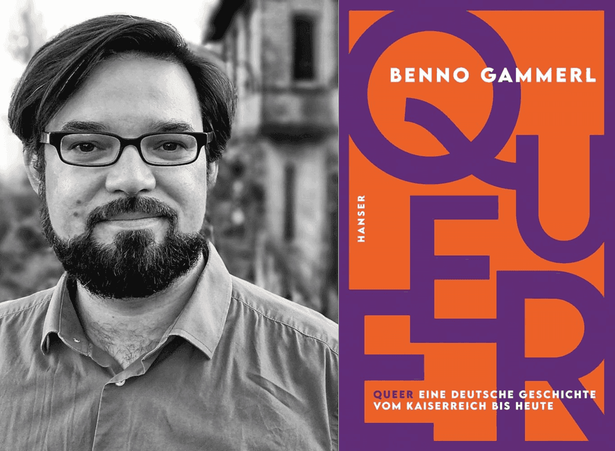 Benno Gammerl, chercheur, et la couverture de son livre "Queer".