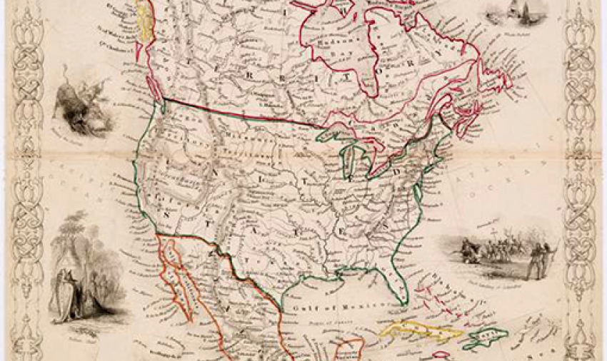 North American Map, 1850, CC0