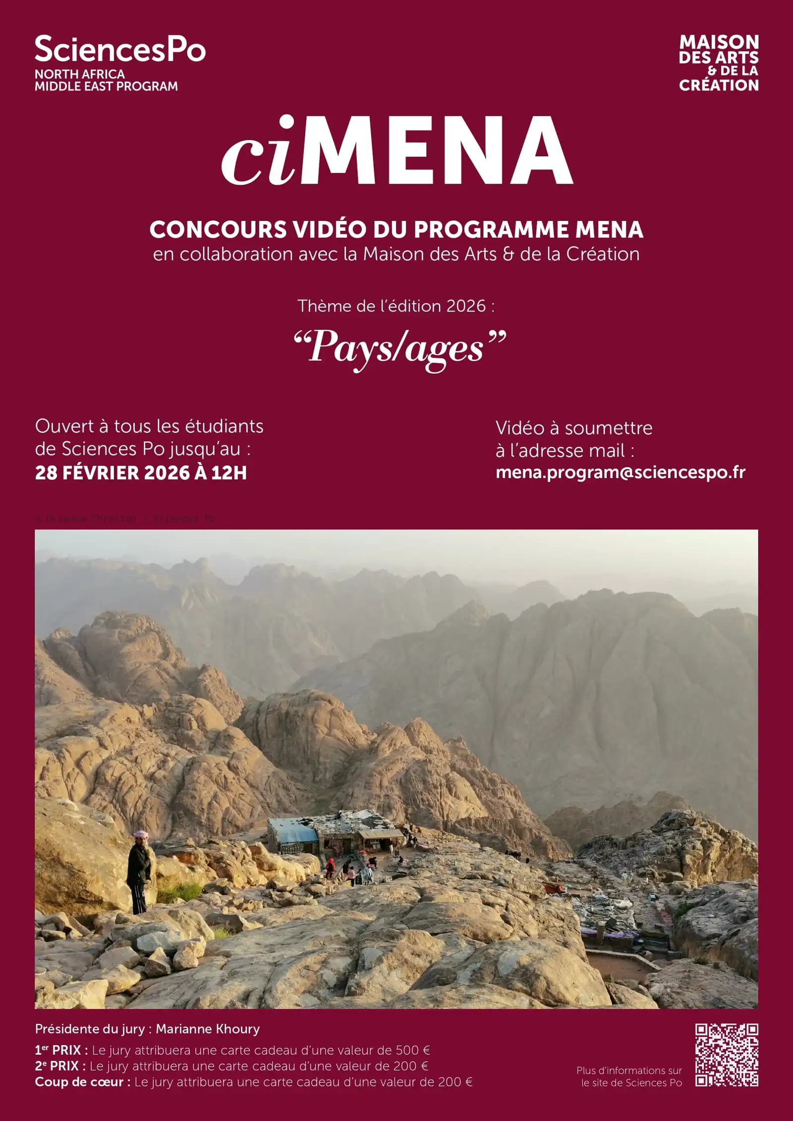 Affiche du concours vidéo du programme MENA