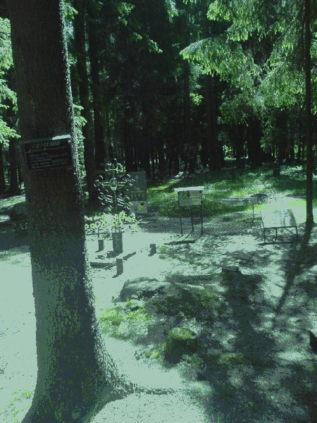 General view of the cemetery with personal objects of the victims’ parents