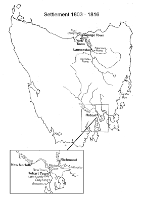 Settlement map 1803-1816