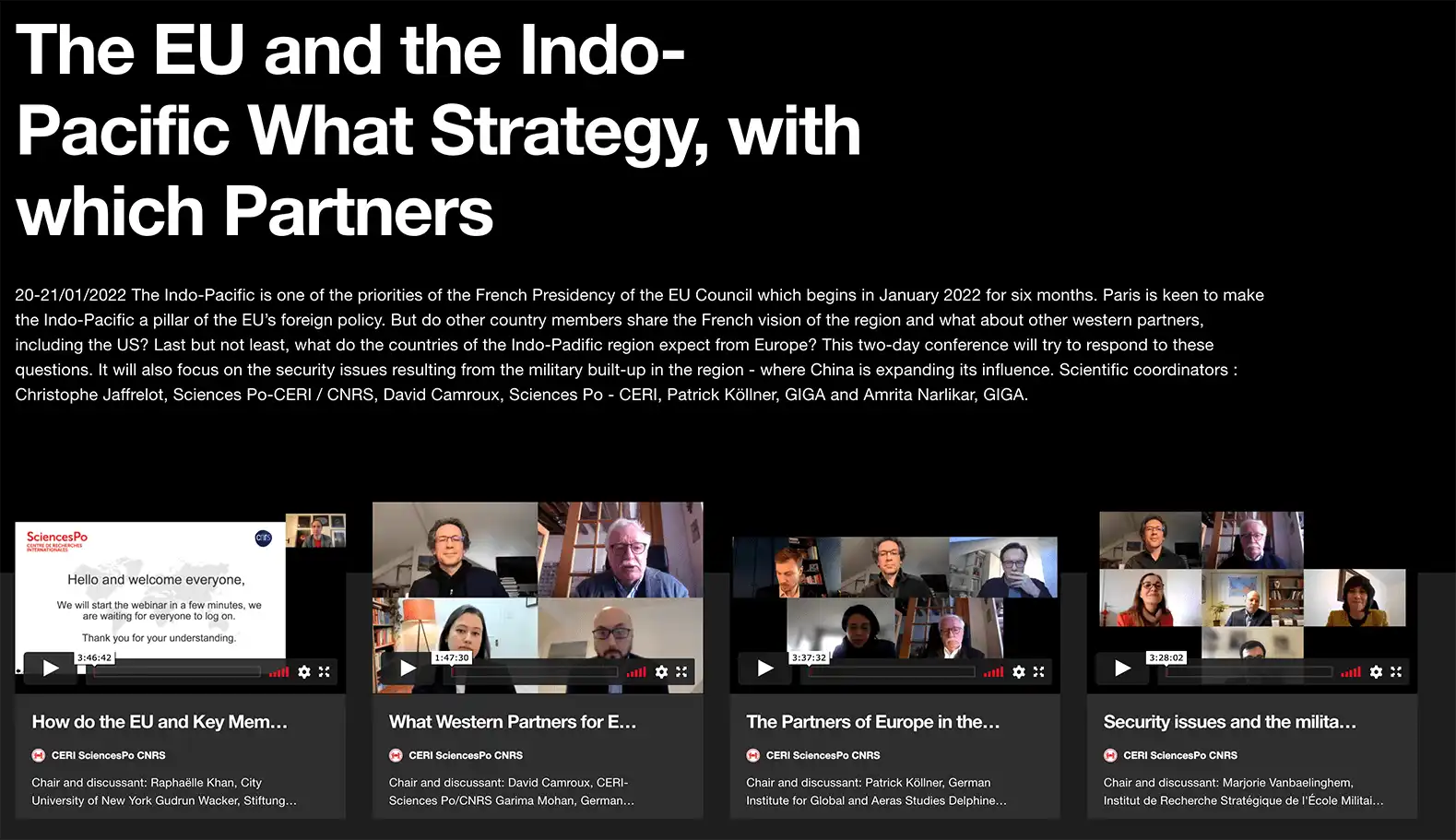 The EU and the Indo-Pacific What Strategy, with which Partners