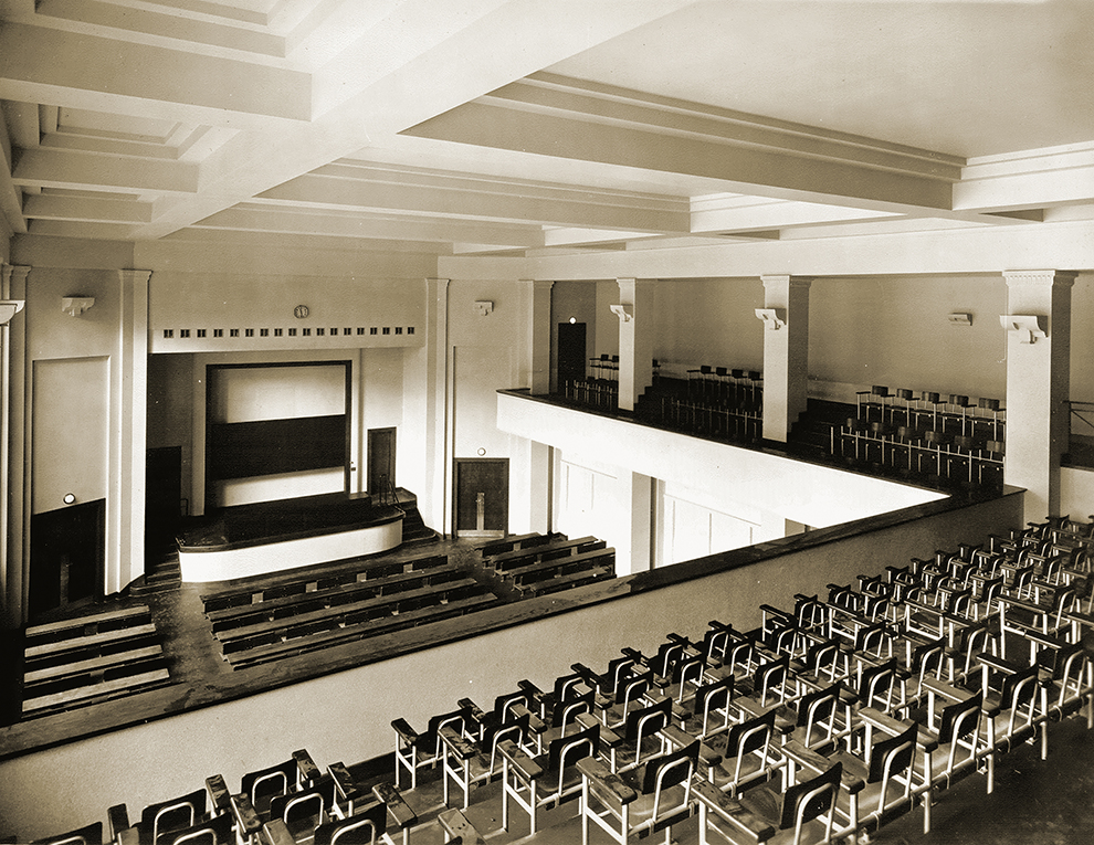 Histoire de Sciences Po : l'amphithéâtre Émile Boutmy en 1950