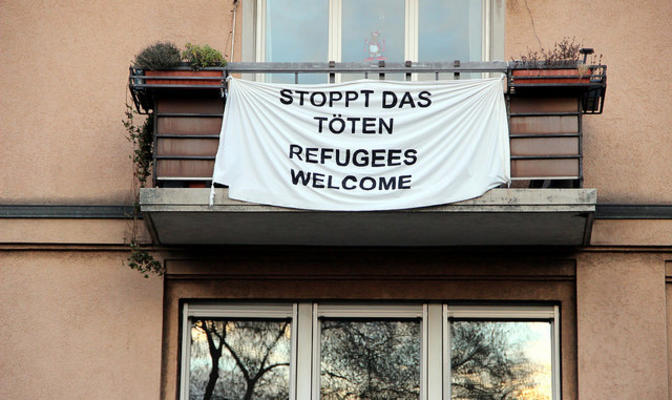 Photo strassenstriche.net, "Refugees Welcome" (Zurich) [CC BY-NC]