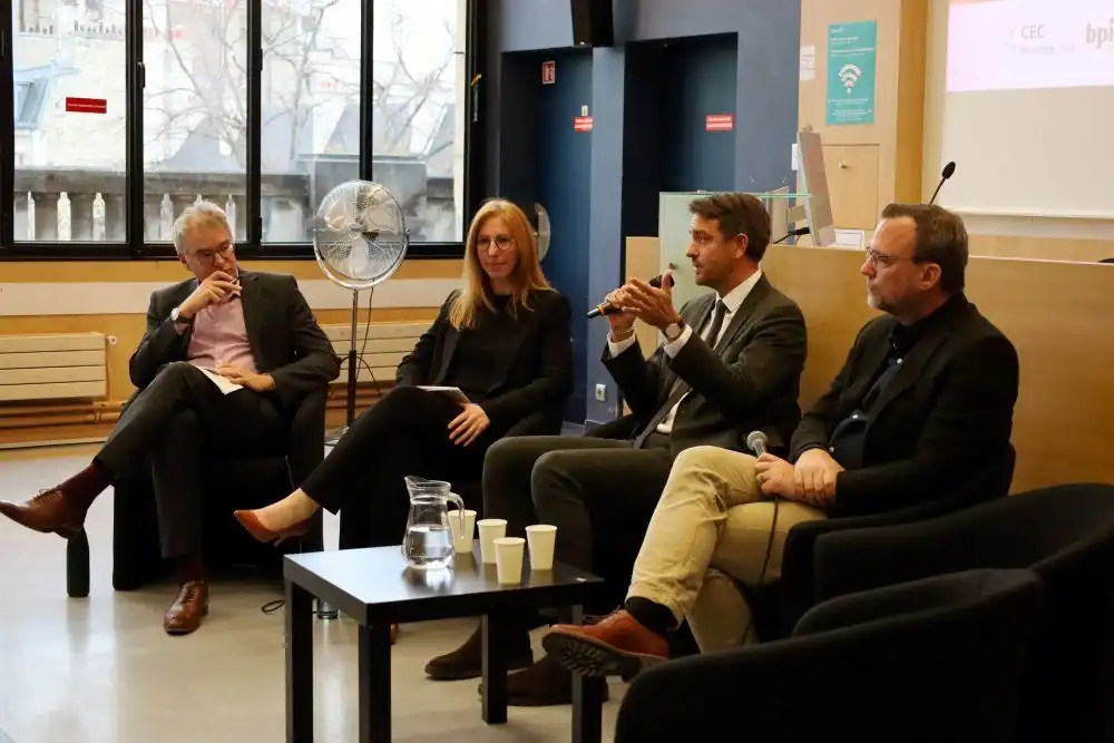 Paris Energy Week - from left to right: Thibaud Voïta, Michal Meidan, Pedro Brancante, Henning Gloystein