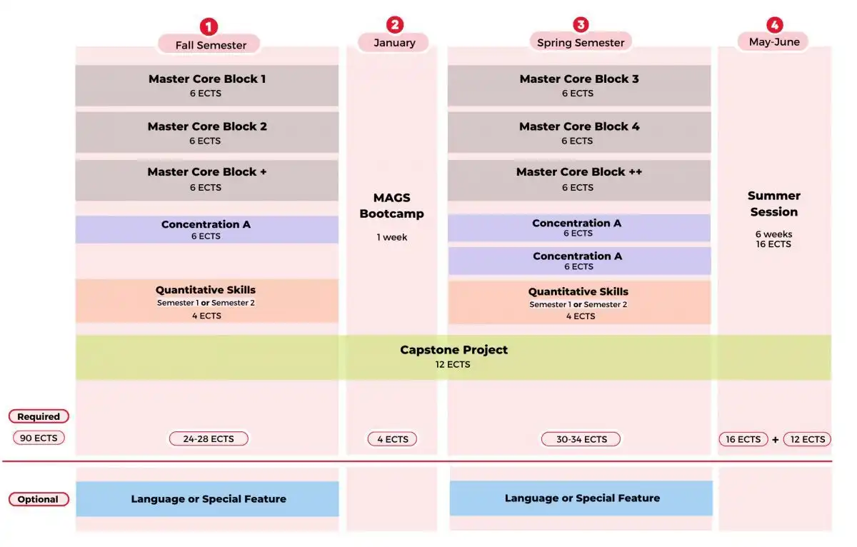 Programme structure of the Master in Advanced Global Studies