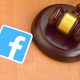 Facebook logo and gavel