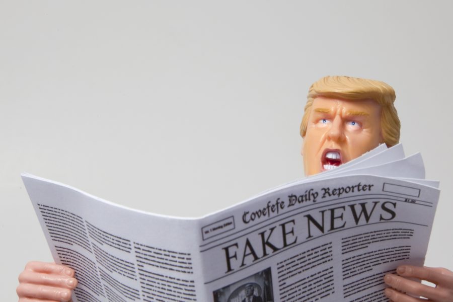 Donald Trump reading fake news