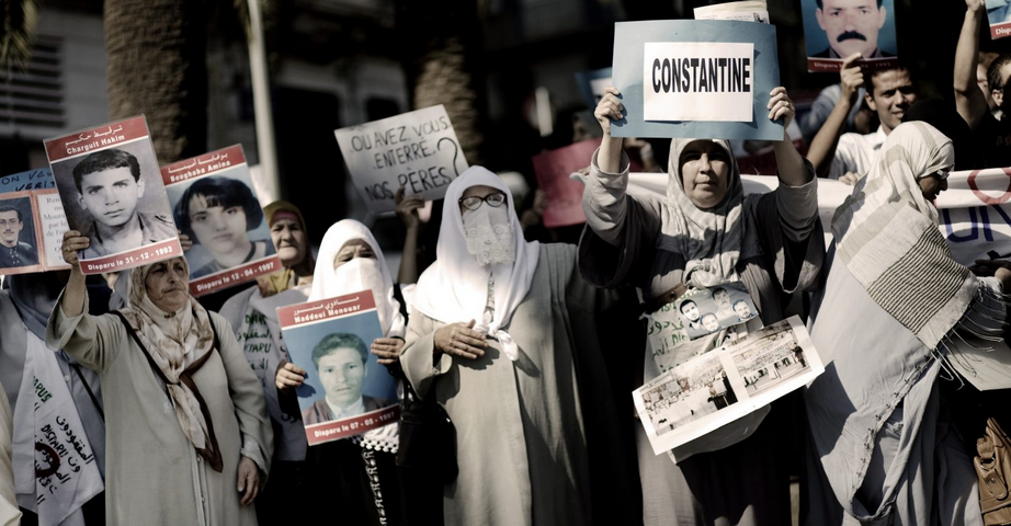 Families of victims of enforced disappearance in Algeria hold peaceful protests once a week in Algiers. 2019. Photo © Christian Als/Panos Pictures. Source: REDRESS